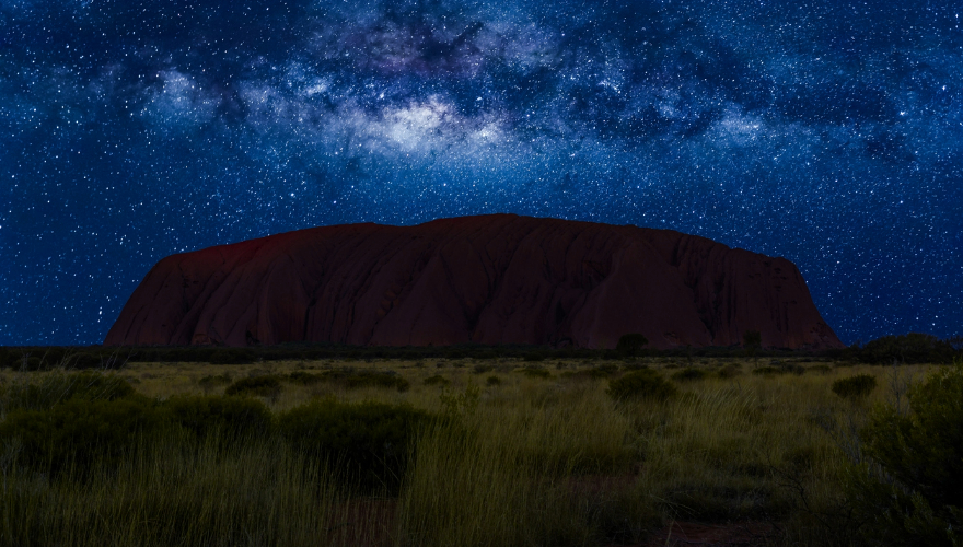 Uluru by night, Kata Tjuṯa National Park, Northern Territory, Central Australia