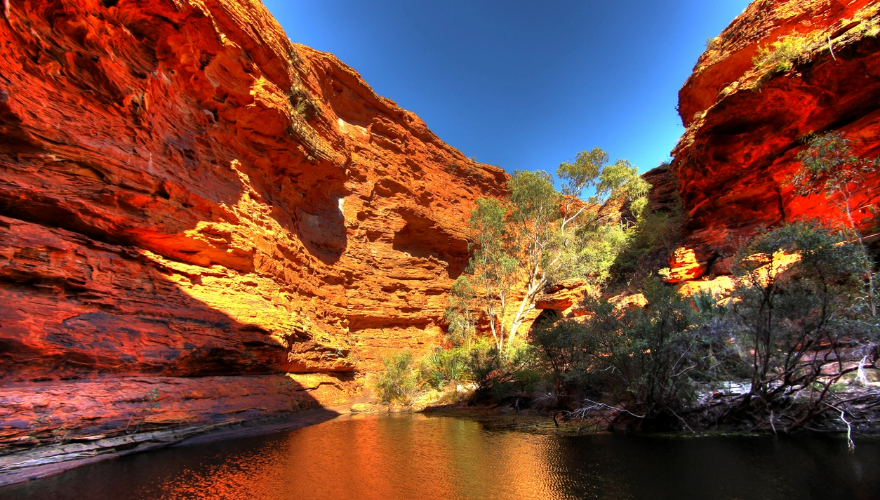 Spectacular gorge in the centre of red Australia, Kings canyon, Northern Territory