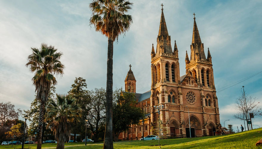 The famous St Xaviers Cathedral in Adelaide, South Australia