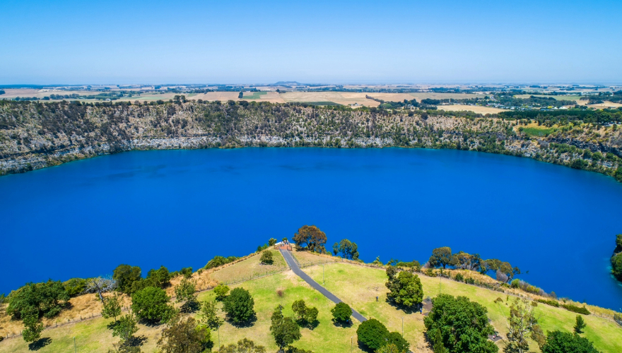 The Blue crater Lake at Mount Gambier, South Australia
