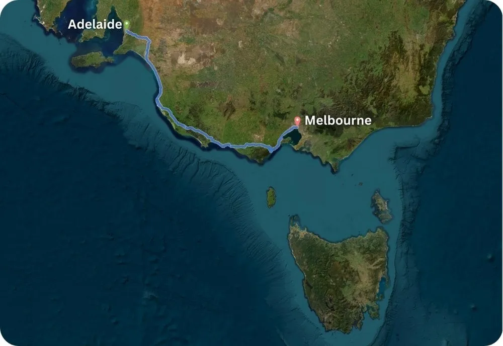 From Adelaide to Melbourne
