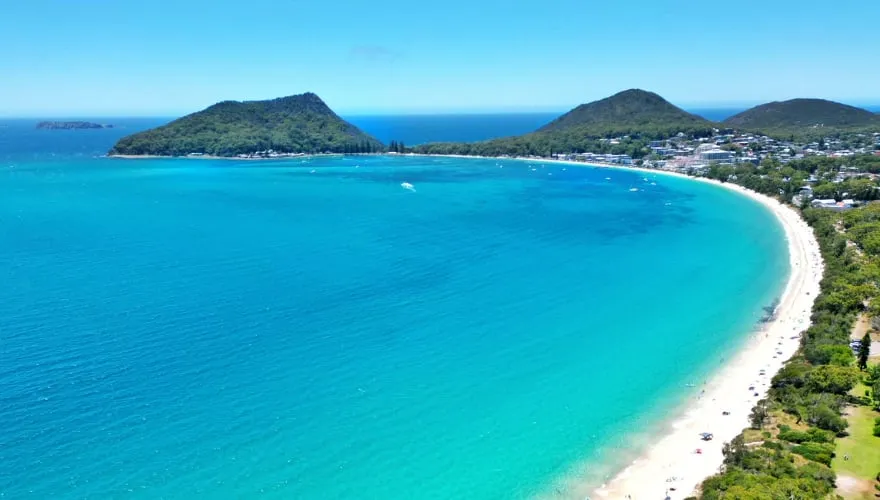 Shoal Bay and Mount Tomaree, Port Stephens, Australia