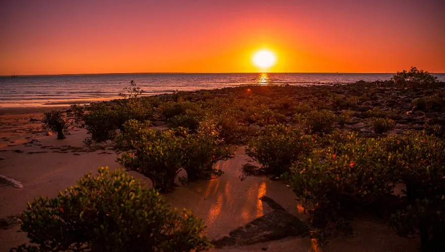 Sunset from Mindil Beach known for its extremely popular night markets