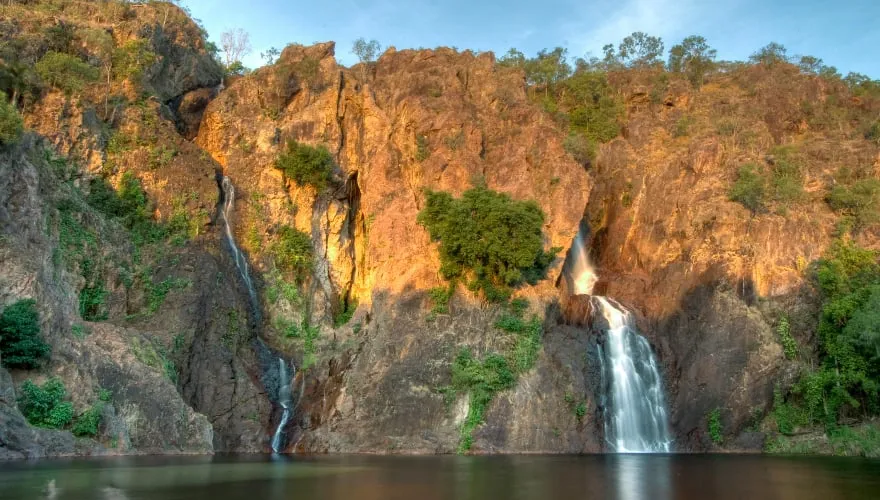 Breath-taking Wangi Falls at sunset in Litchfield National Park near Darwin in the Northern Territory