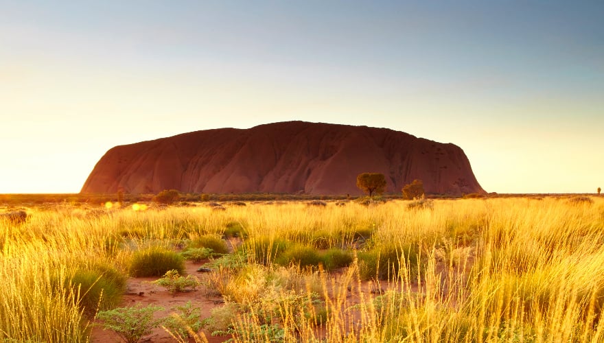 Dawn breaks over the Uluru-Kata Tjuta National Park, in the heart of Australia's Outback
