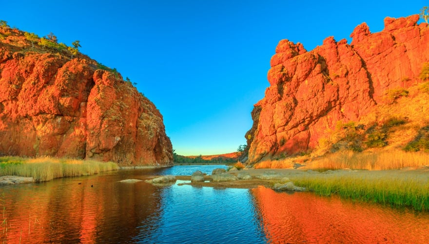 Scenic Glen Helen Gorge in West MacDonnell Ranges , Northern Territory, Australia