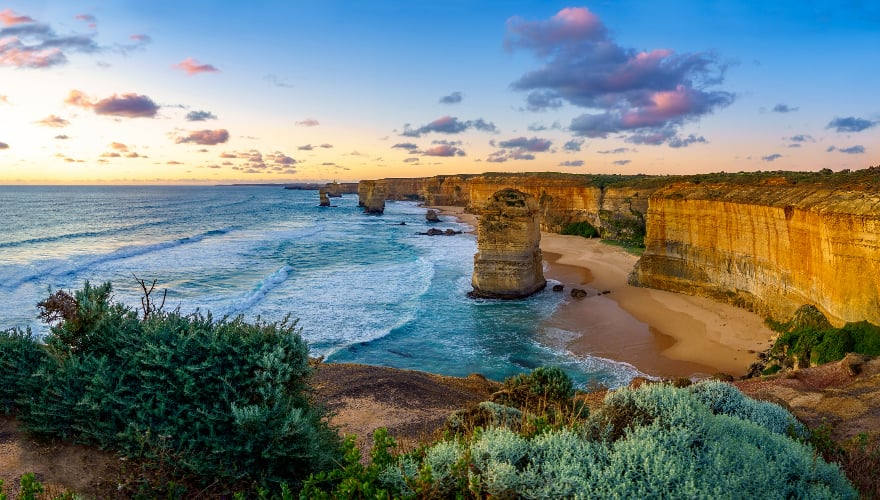 Twelve apostles at sunset, Great Ocean Road at Port Campbell, Australia