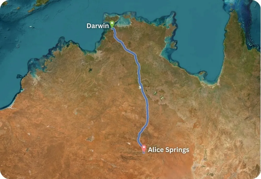 From Darwin to Alice Springs