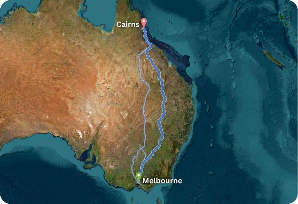 From Melbourne to Cairns