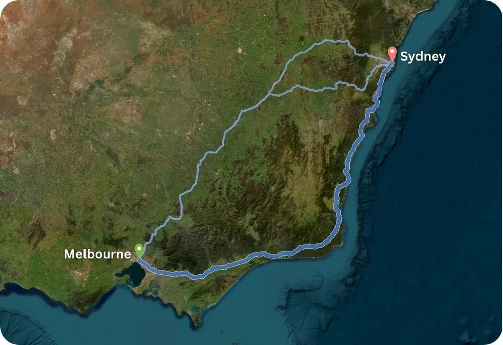 From Melbourne to Sydney