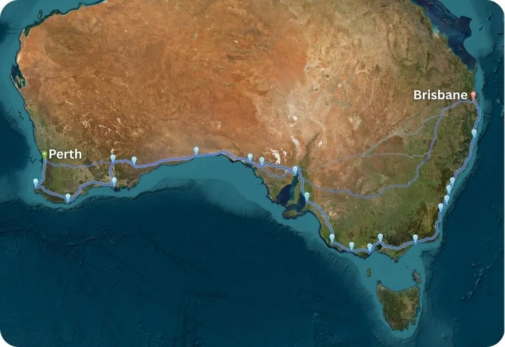From Perth to Brisbane