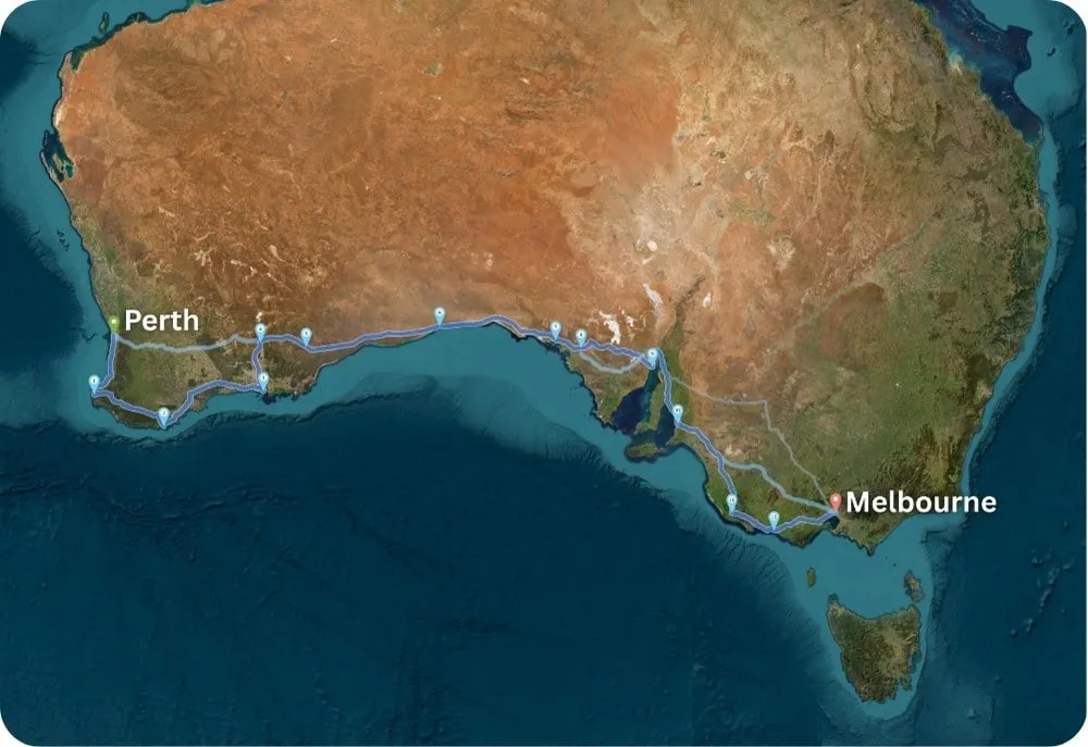From Perth to Melbourne