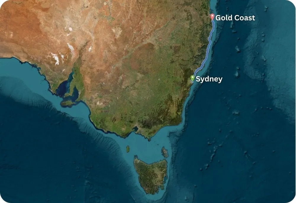 From Sydney to Gold Coast