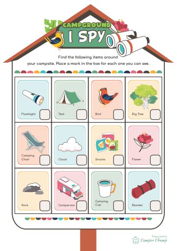 Camping Printable - Campground I Spy activity